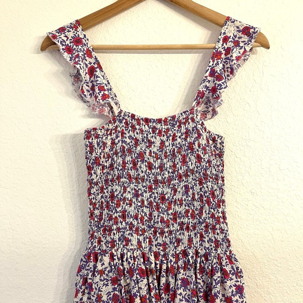 Abel the Label Anthropologie Maxi Dress S Pink Floral Tiered Smocked Cottagecore - Picture 4 of 12